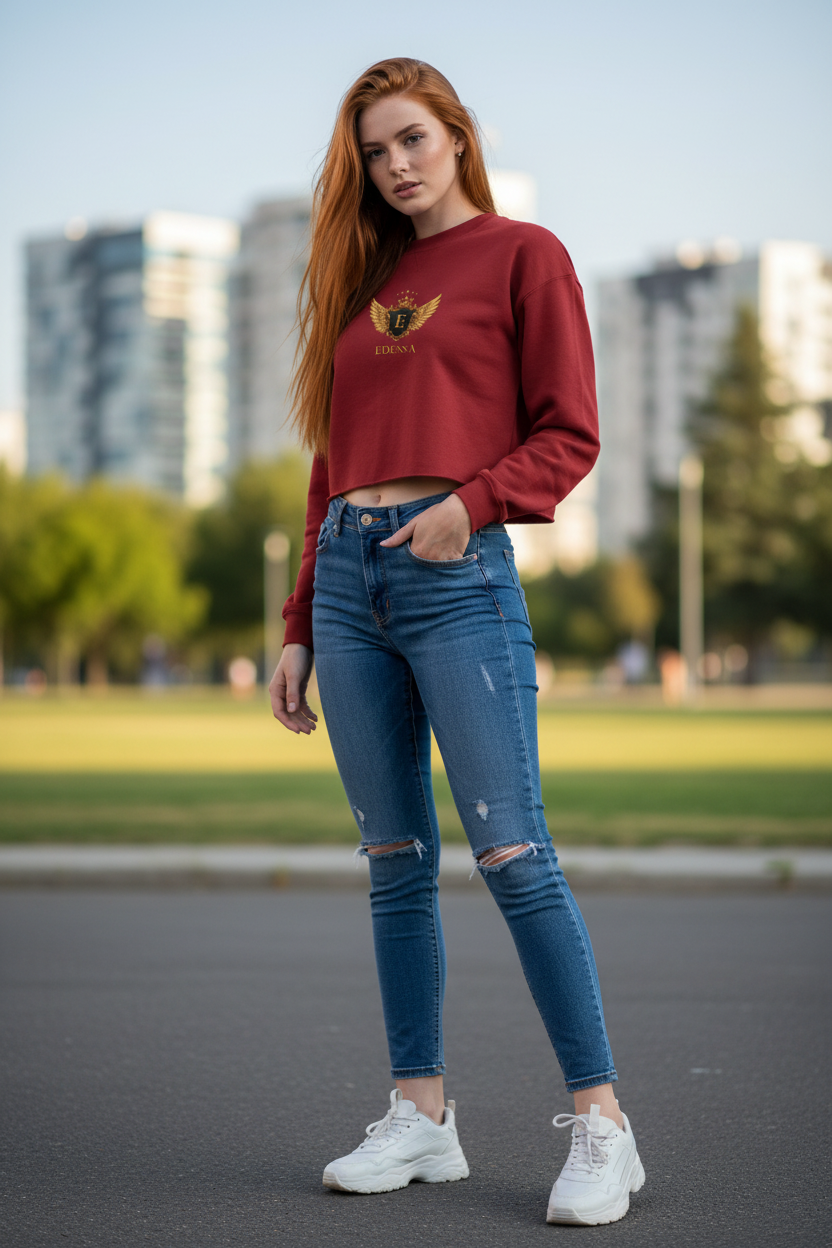 Cropped Pullover Brick