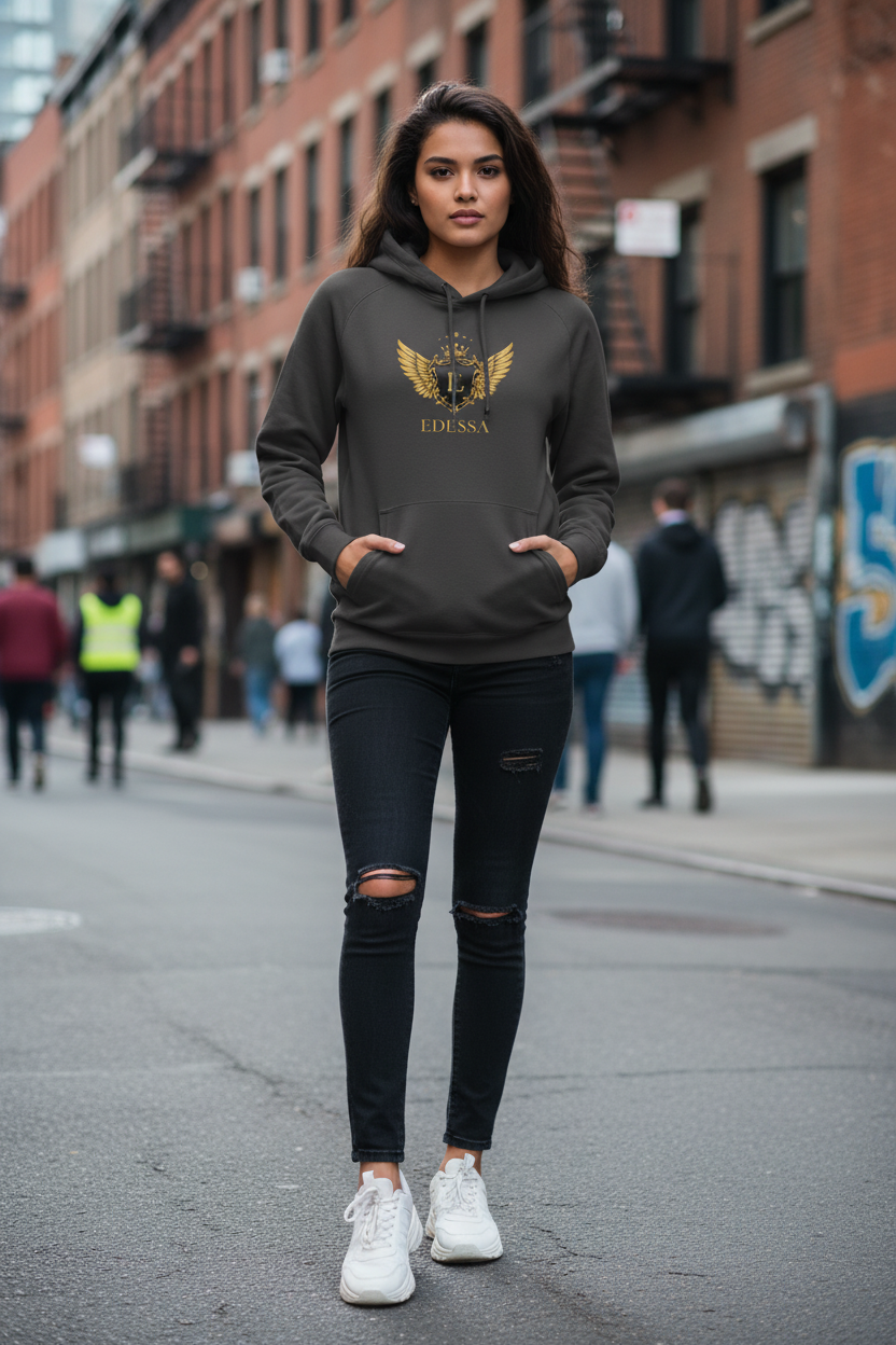 Dame mit EDESSA Hoodie – Version 1