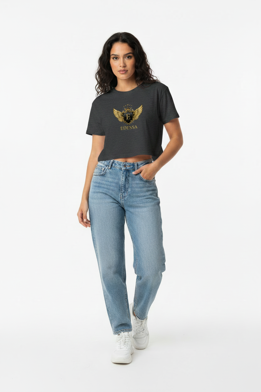 EDESSA Crop-Top Dark Grey Heather