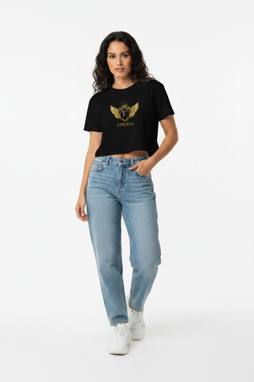 EDESSA Crop-Top Schwarz