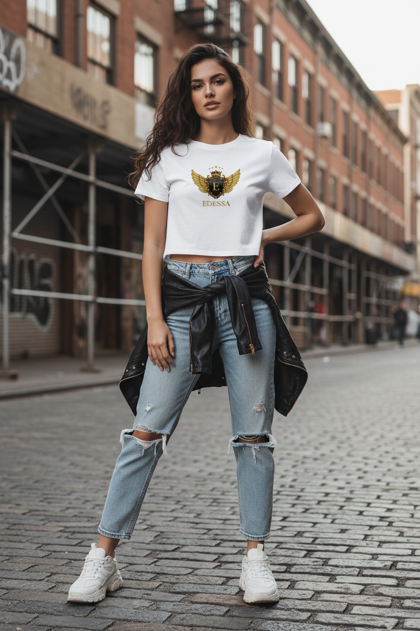 EDESSA Crop-Top Weiß