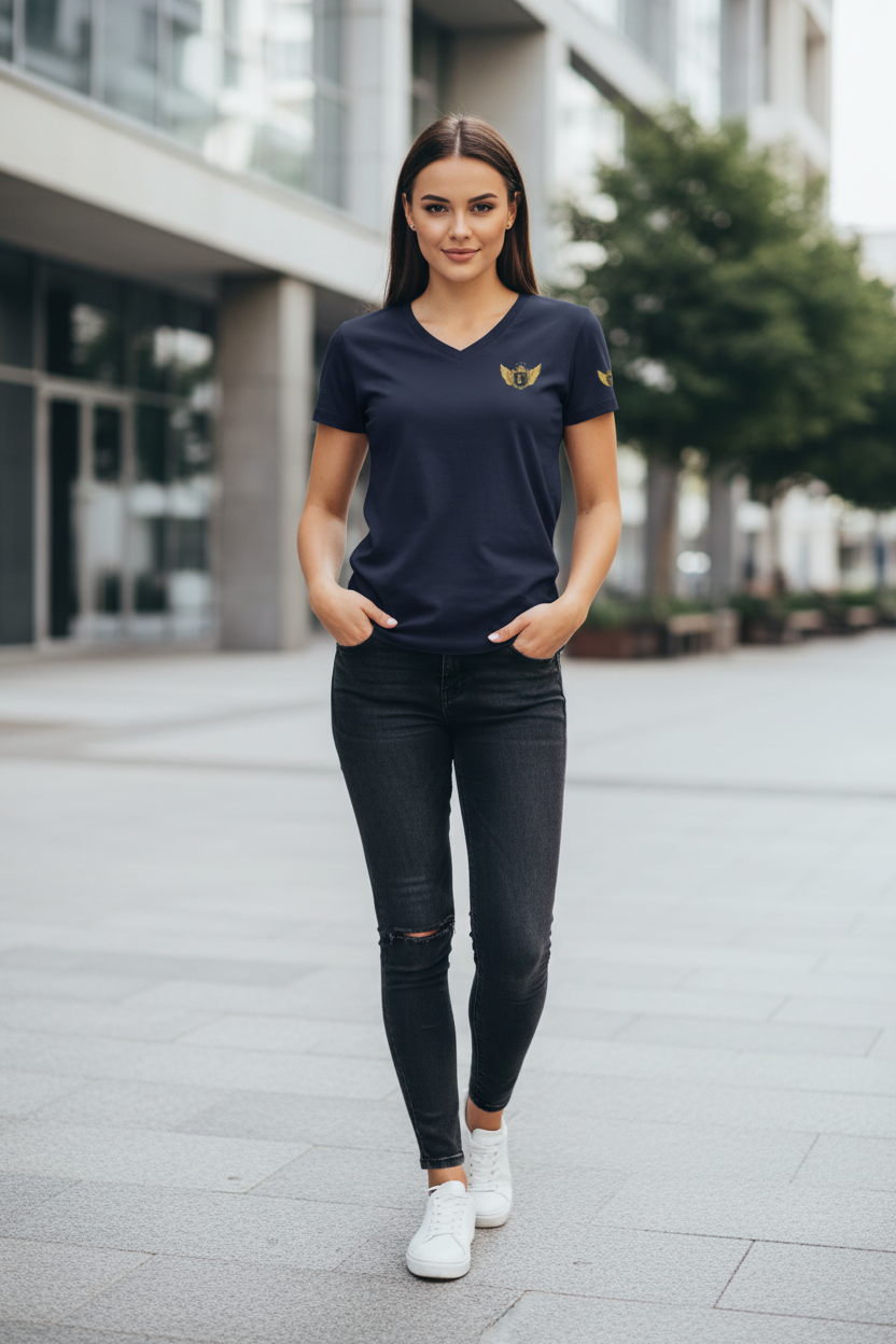 EDESSA V-Neck Navy – Frau