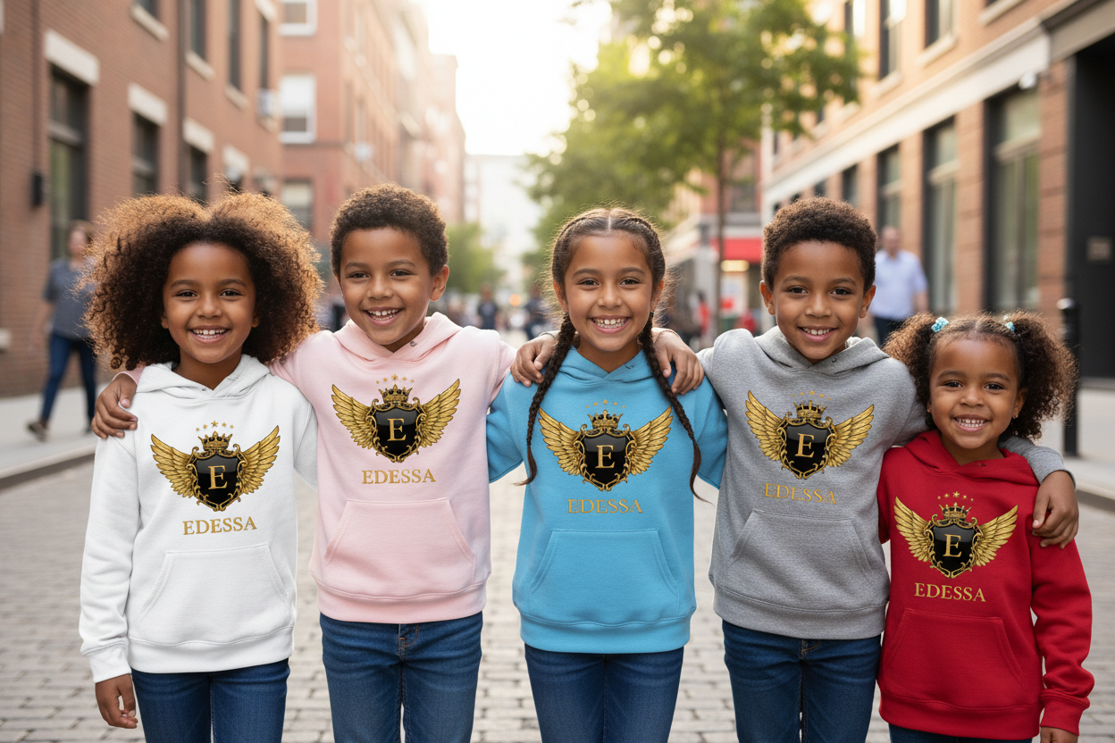 Gruppe Kinder EDESSA Hoodie alle Farben
