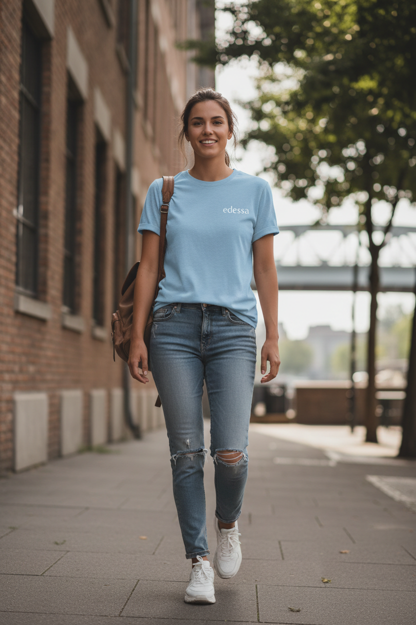 Hellblau – Frau urban