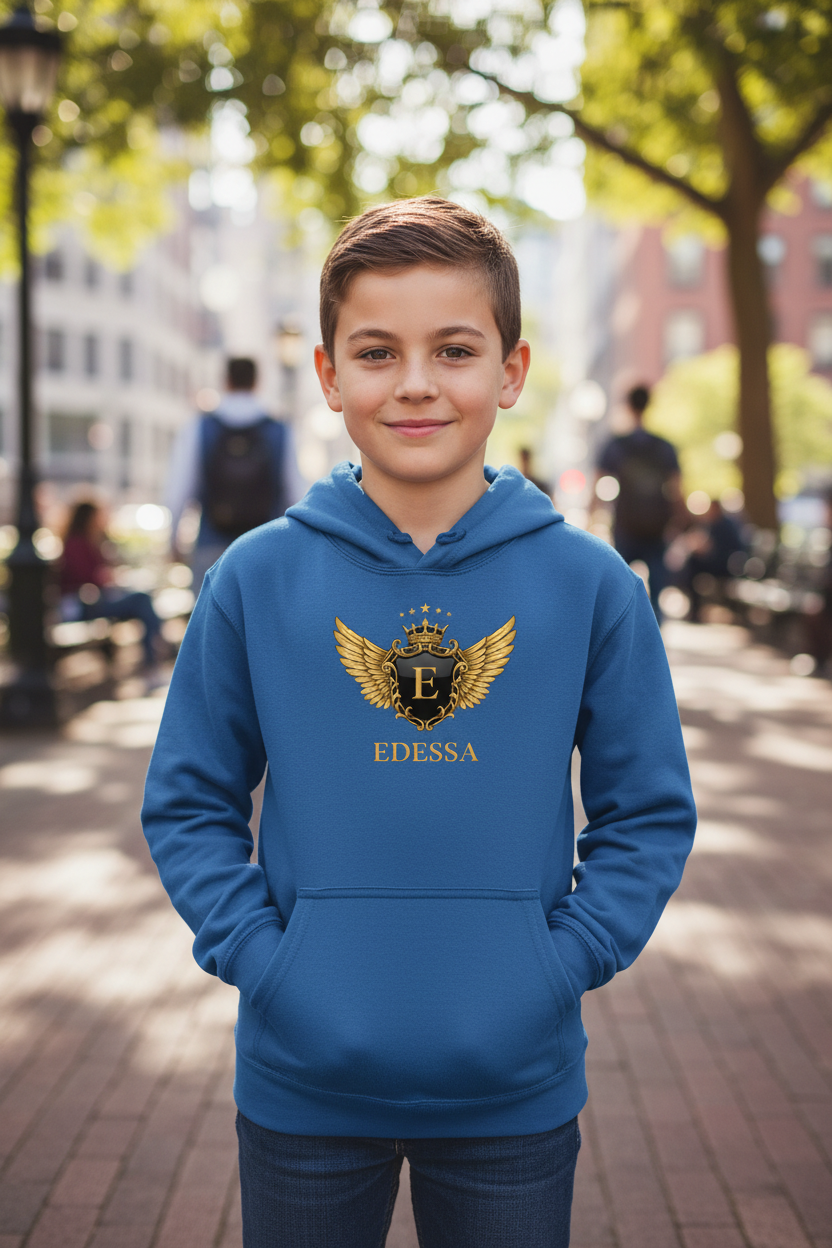 Junge Carolina Blue Hoodie EDESSA Logo