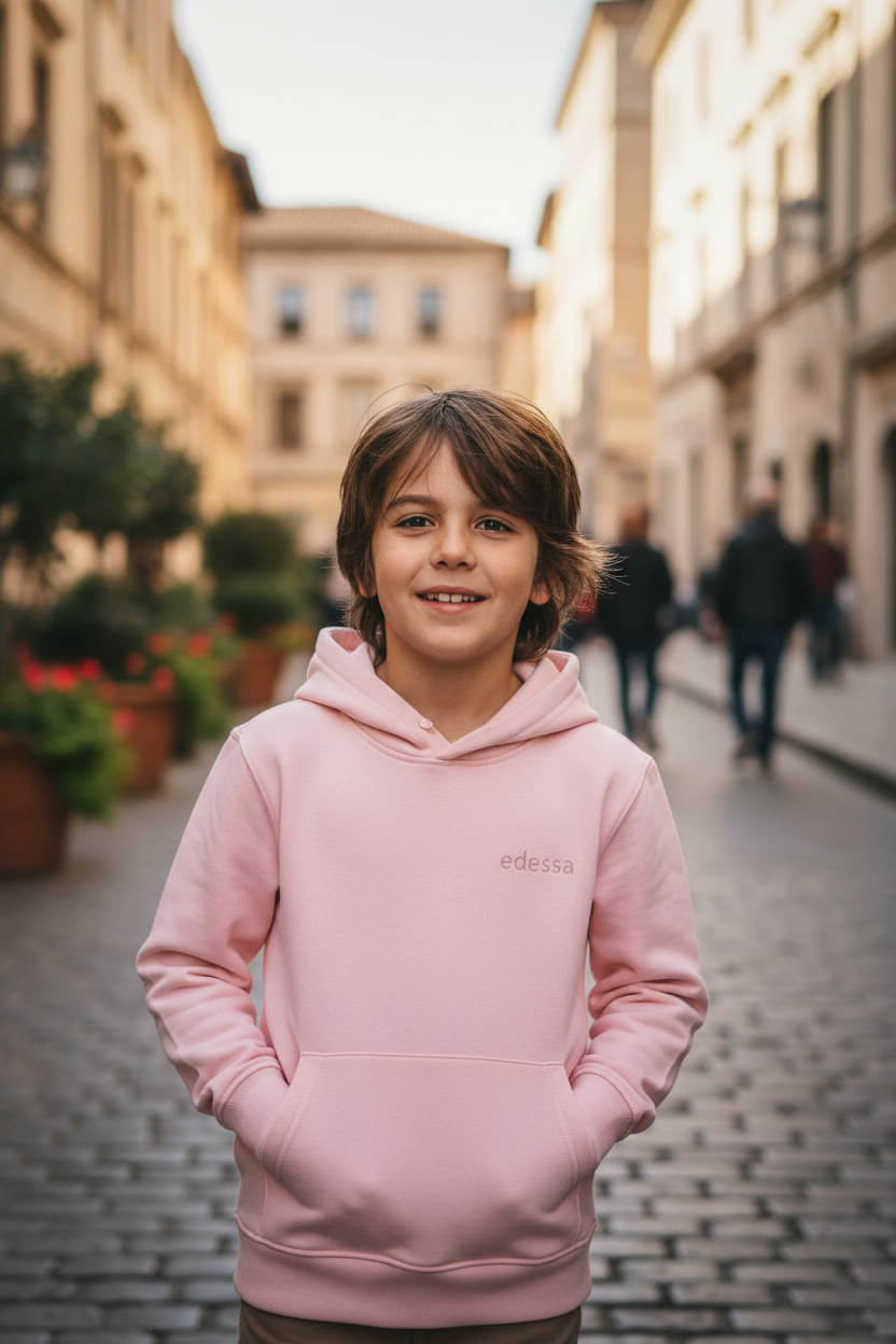 Junge hell-pinker Kinder-Hoodie