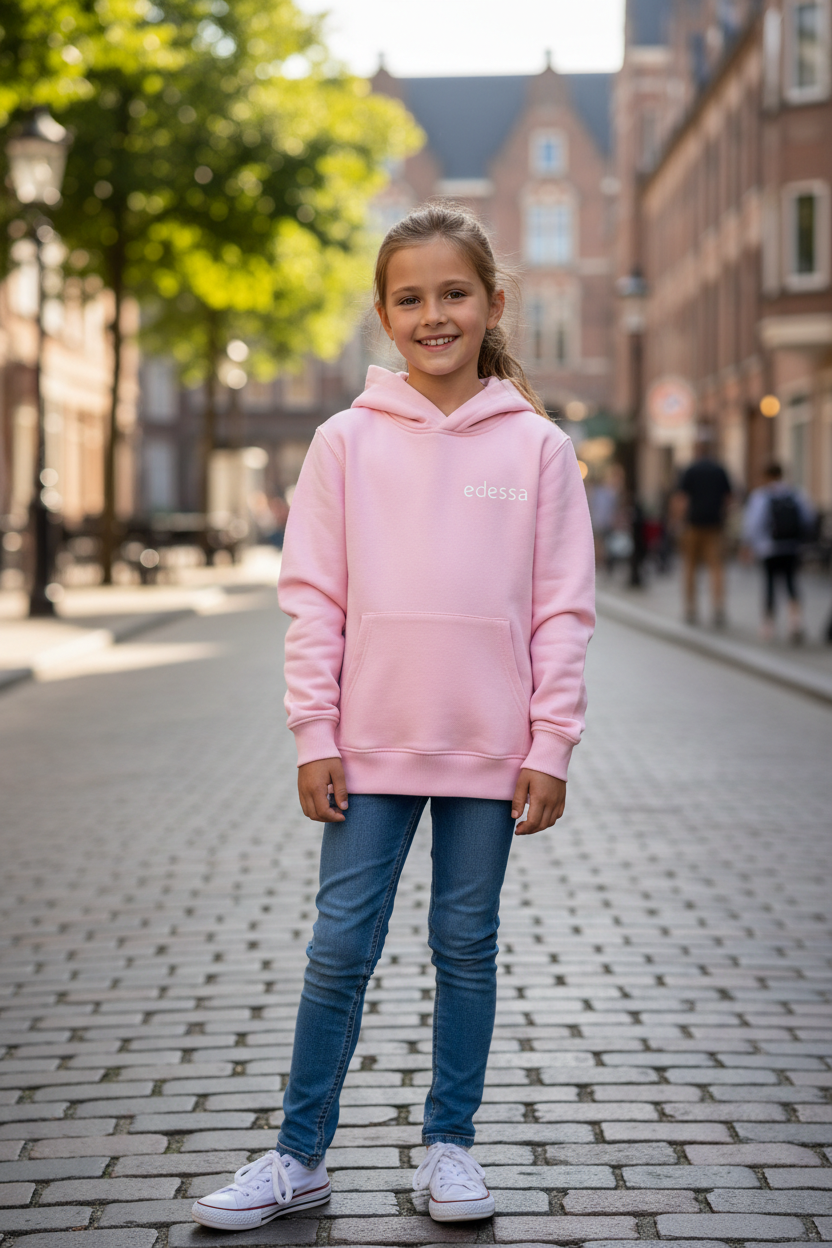 Mädchen hell-pinker Kinder-Hoodie