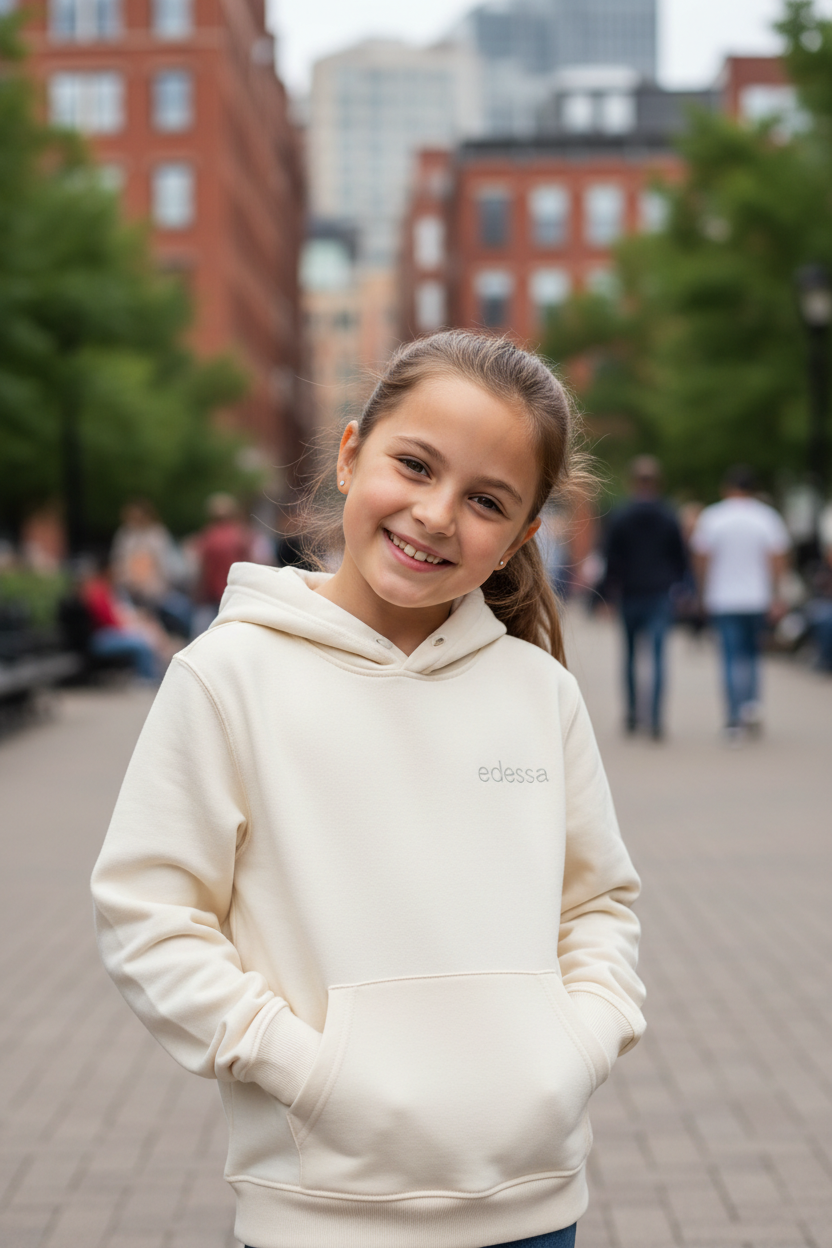 Mädchen weißer Kinder-Hoodie